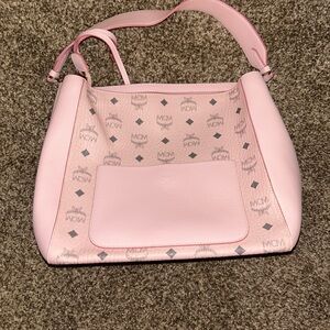 MCM Light Pink Logo Shoulder Bag